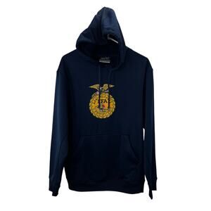 FFA Future Farmers of America Hoodie S Adult Navy Blue Emblem Graphic Pullover